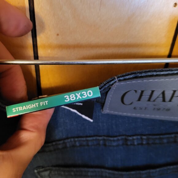 CHAPS Men's Jeans 38 X 30 Straight Fit Armour Wash Blue Brand New Fashion B4 - Picture 9 of 10